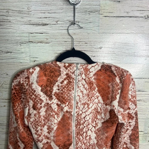 Revolve NBD X HAVEN long sleeve dress white red size xs snake skin - Picture 9 of 12